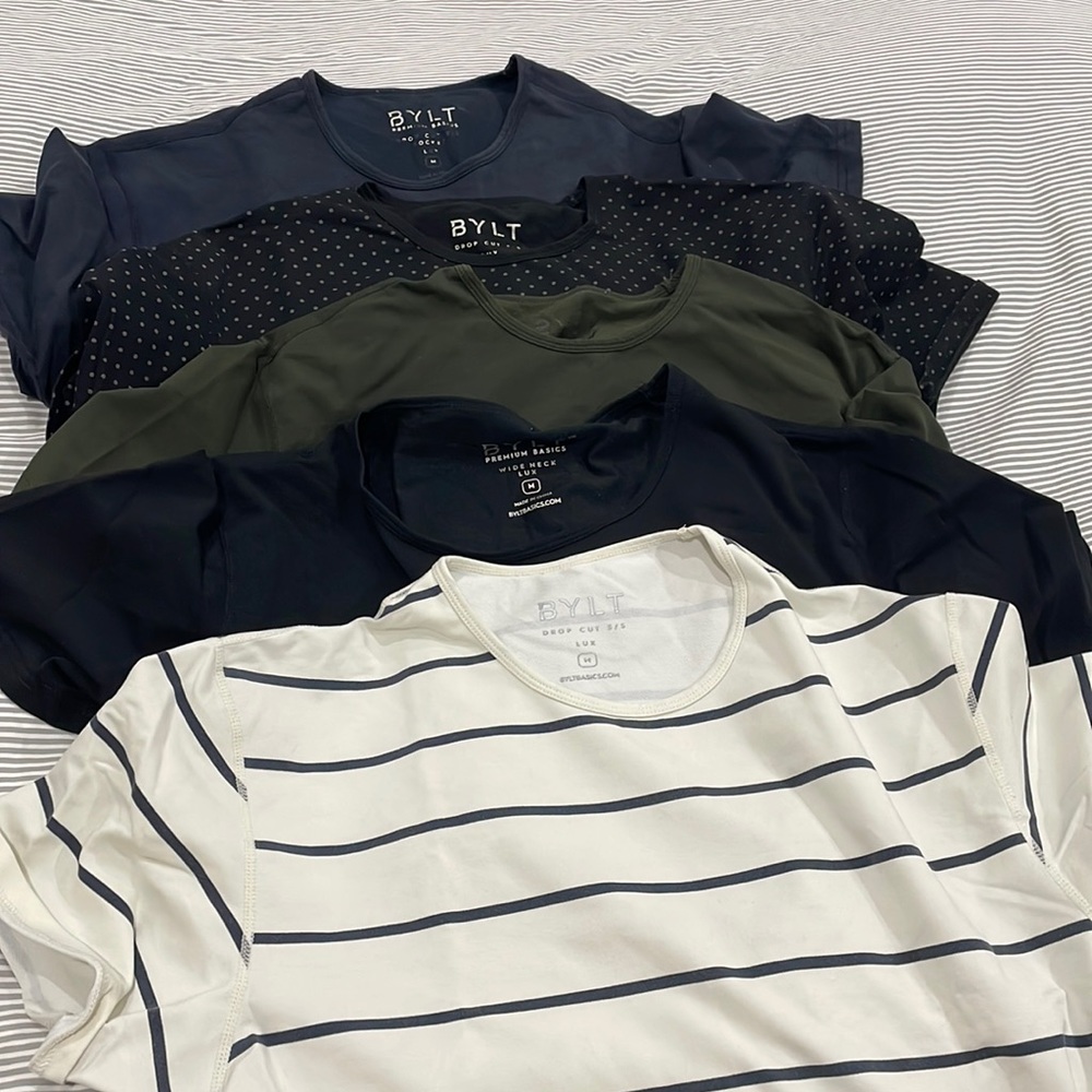 BYLT drop cut shirt bundle of 5 shirts MEDIUM